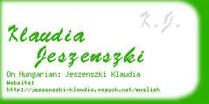 klaudia jeszenszki business card